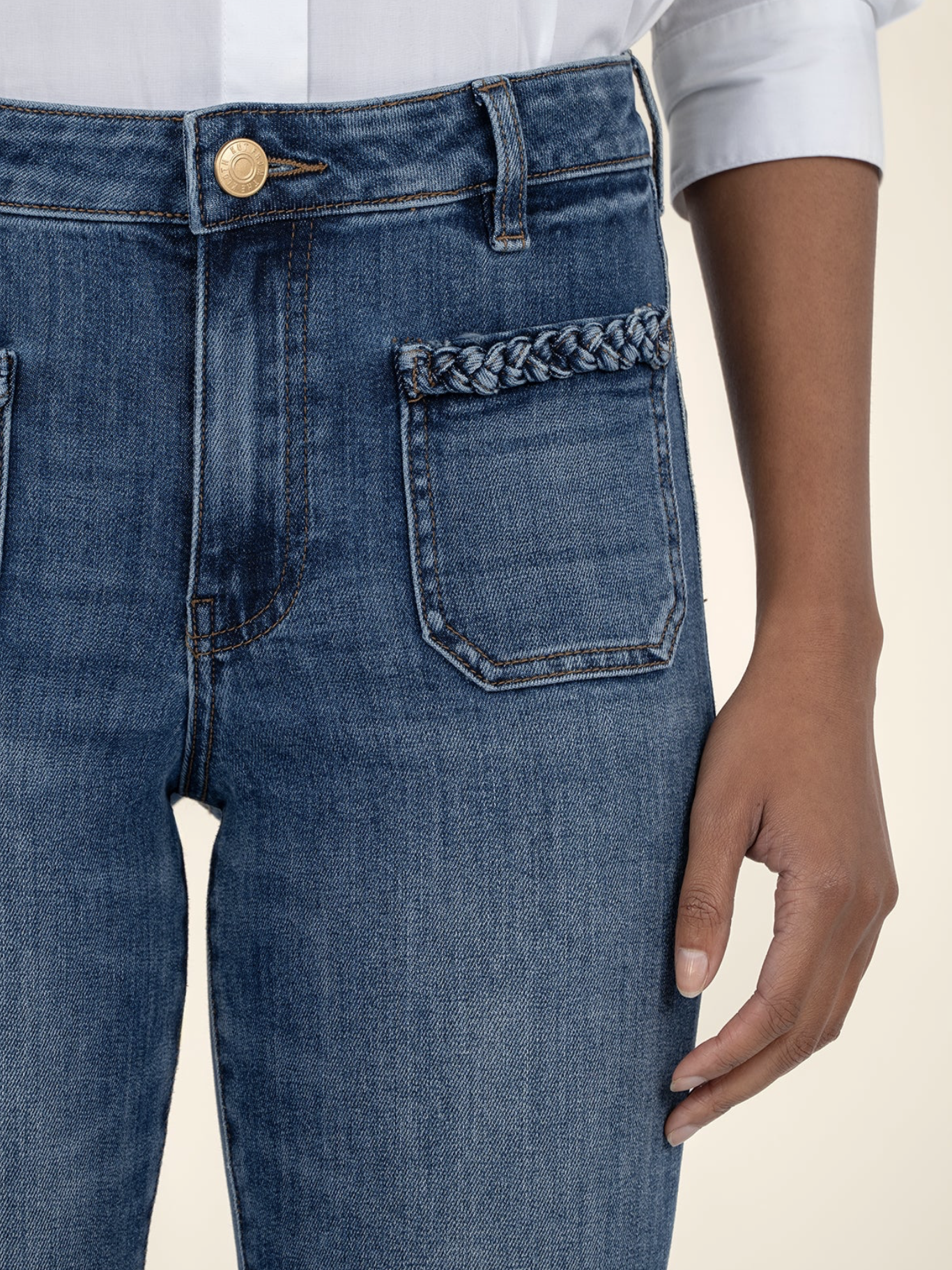 Ana High Rise Flare Braided Pocket