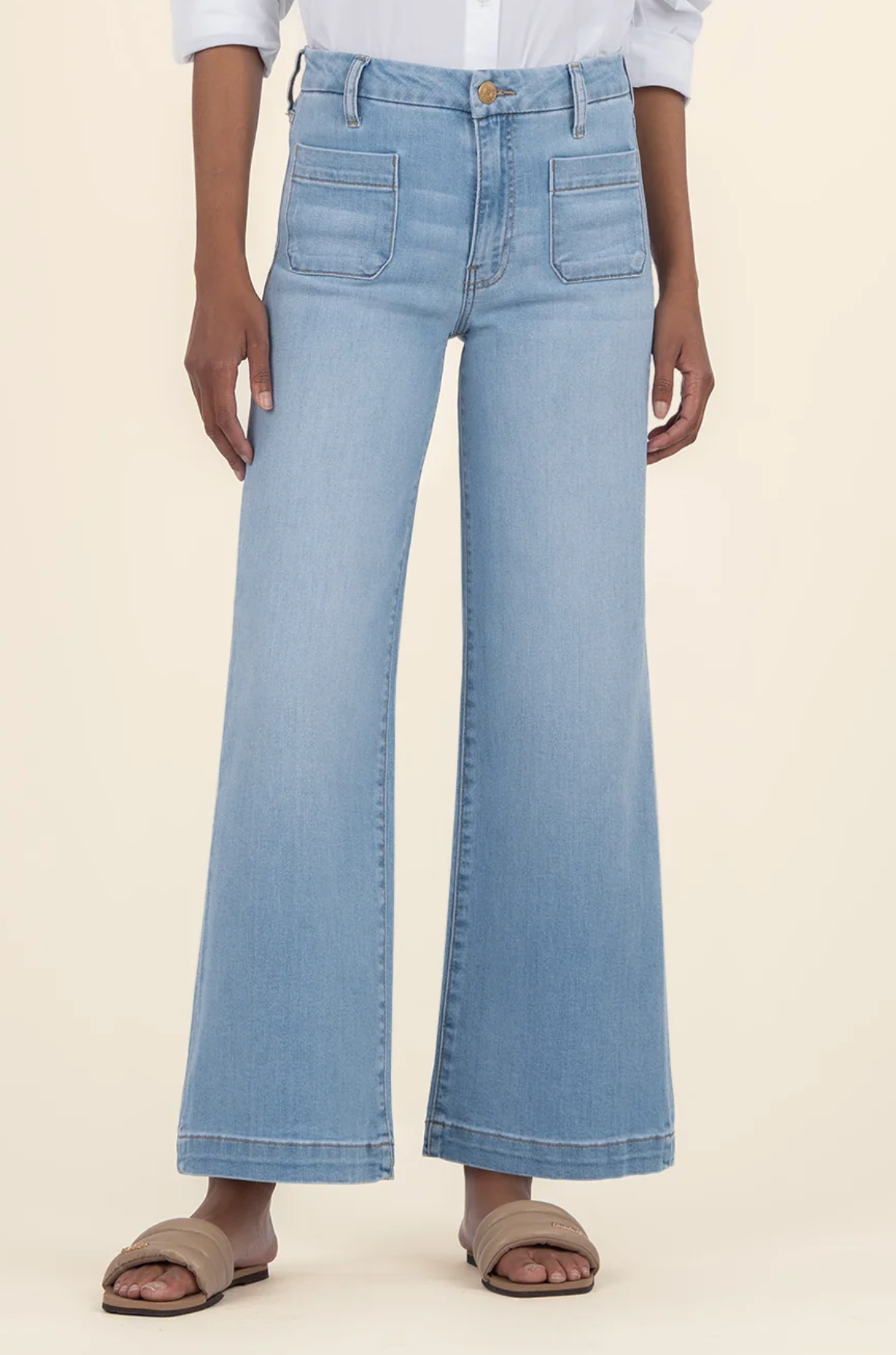 Meg High Rise Wide Leg with Patch Pockets