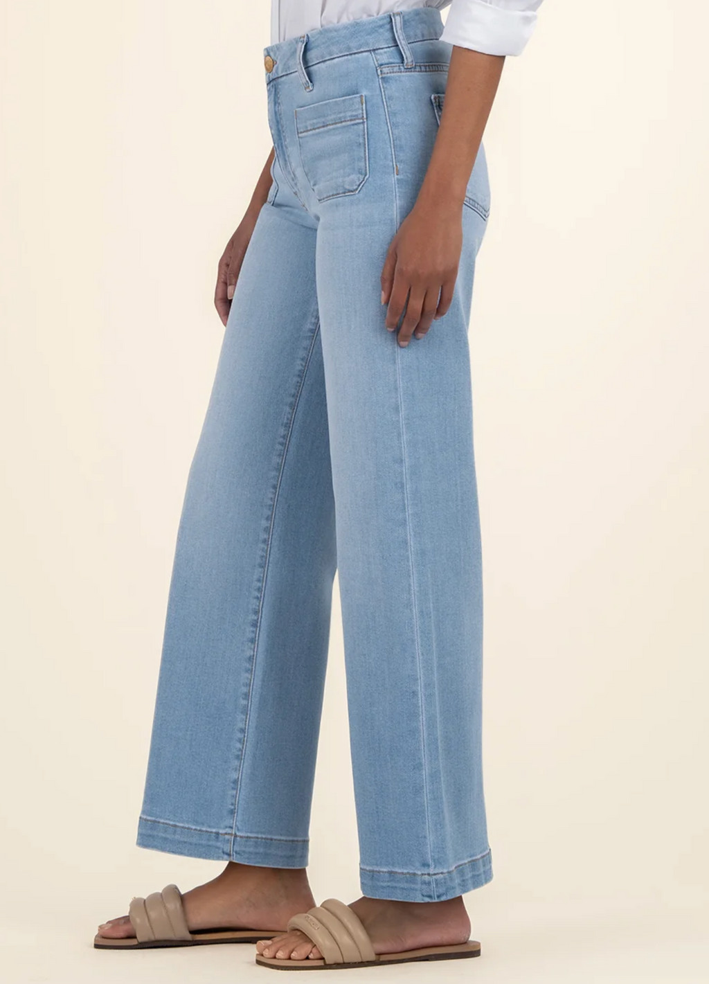 Meg High Rise Wide Leg with Patch Pockets