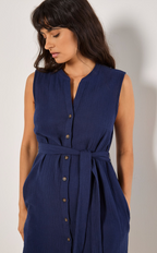Apricot- Textured Cotton Blend Down Mini Dress