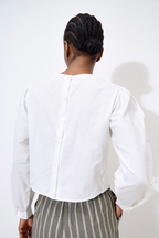 Apricot- Lace Embroidered Cotton Top