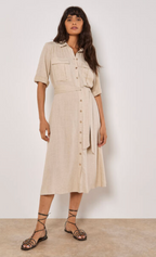 Apricot- Utility Shirt Midi Blend