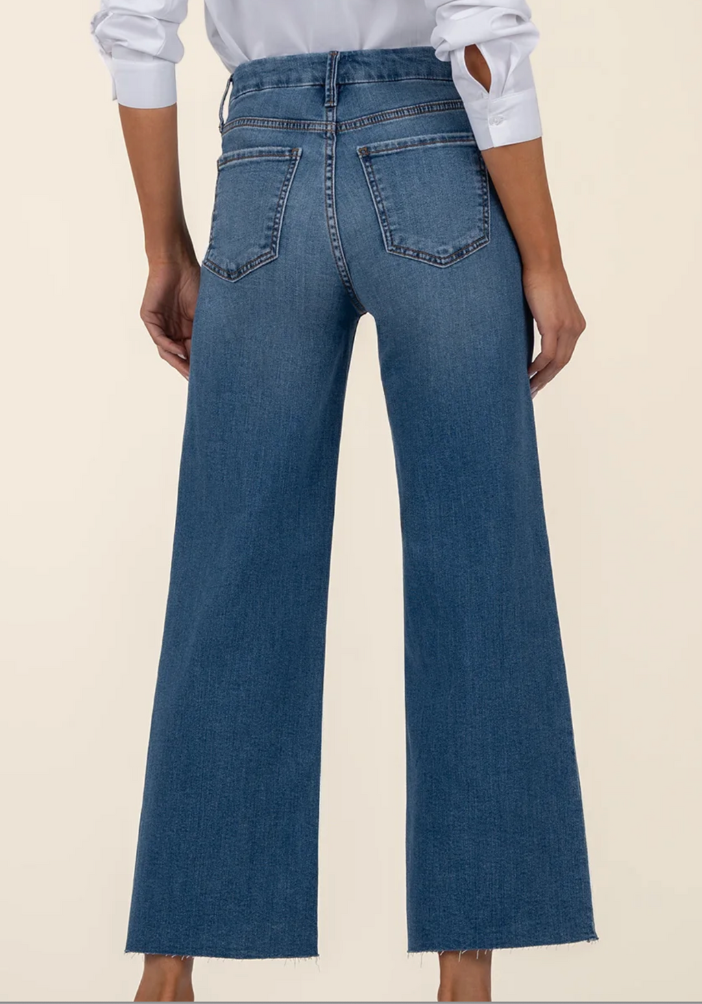 Meg Milestone High Rise Wide Leg Raw Hem