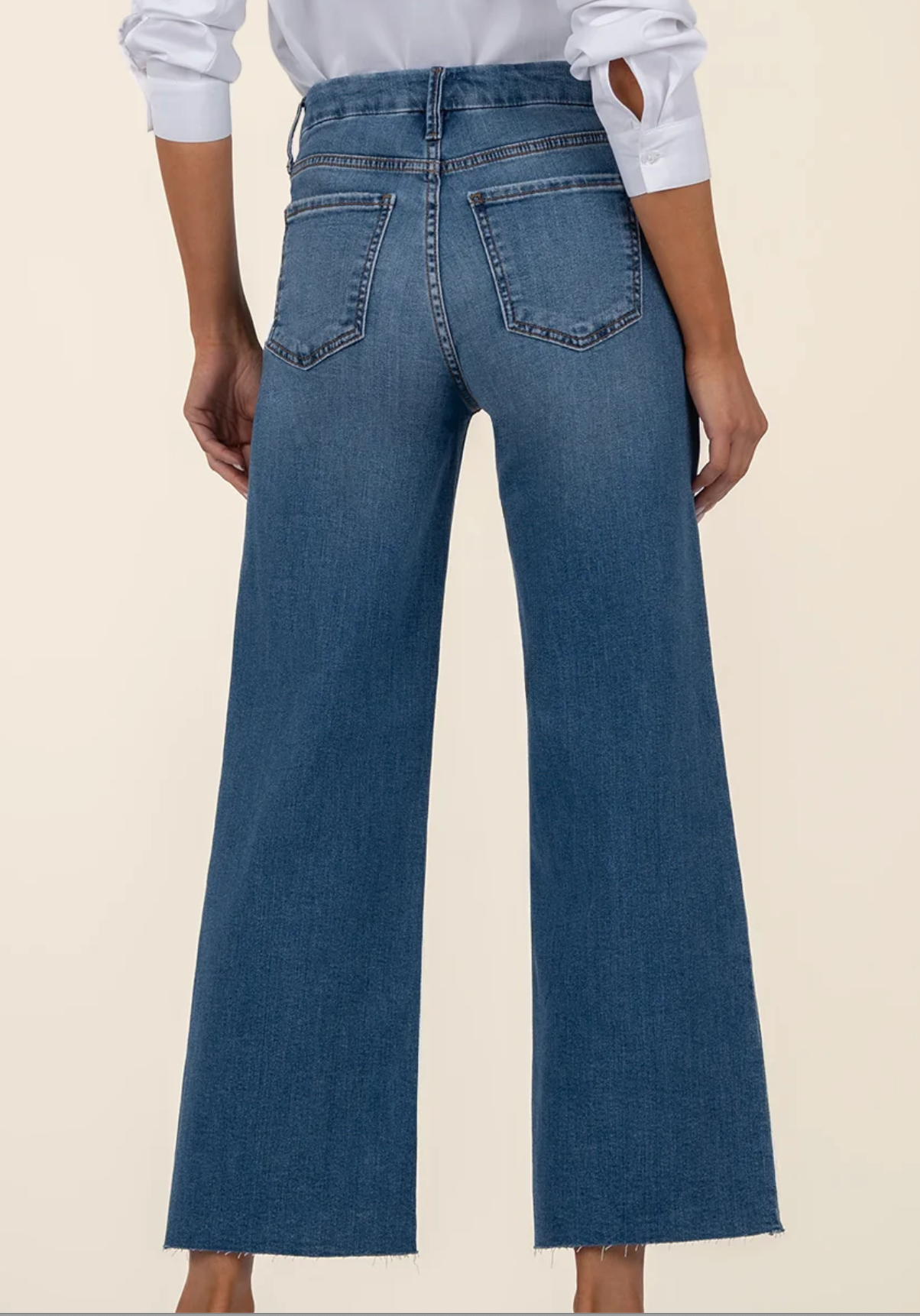 Meg Milestone High Rise Wide Leg Raw Hem