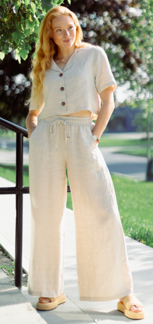 Wide Leg Linen Pants