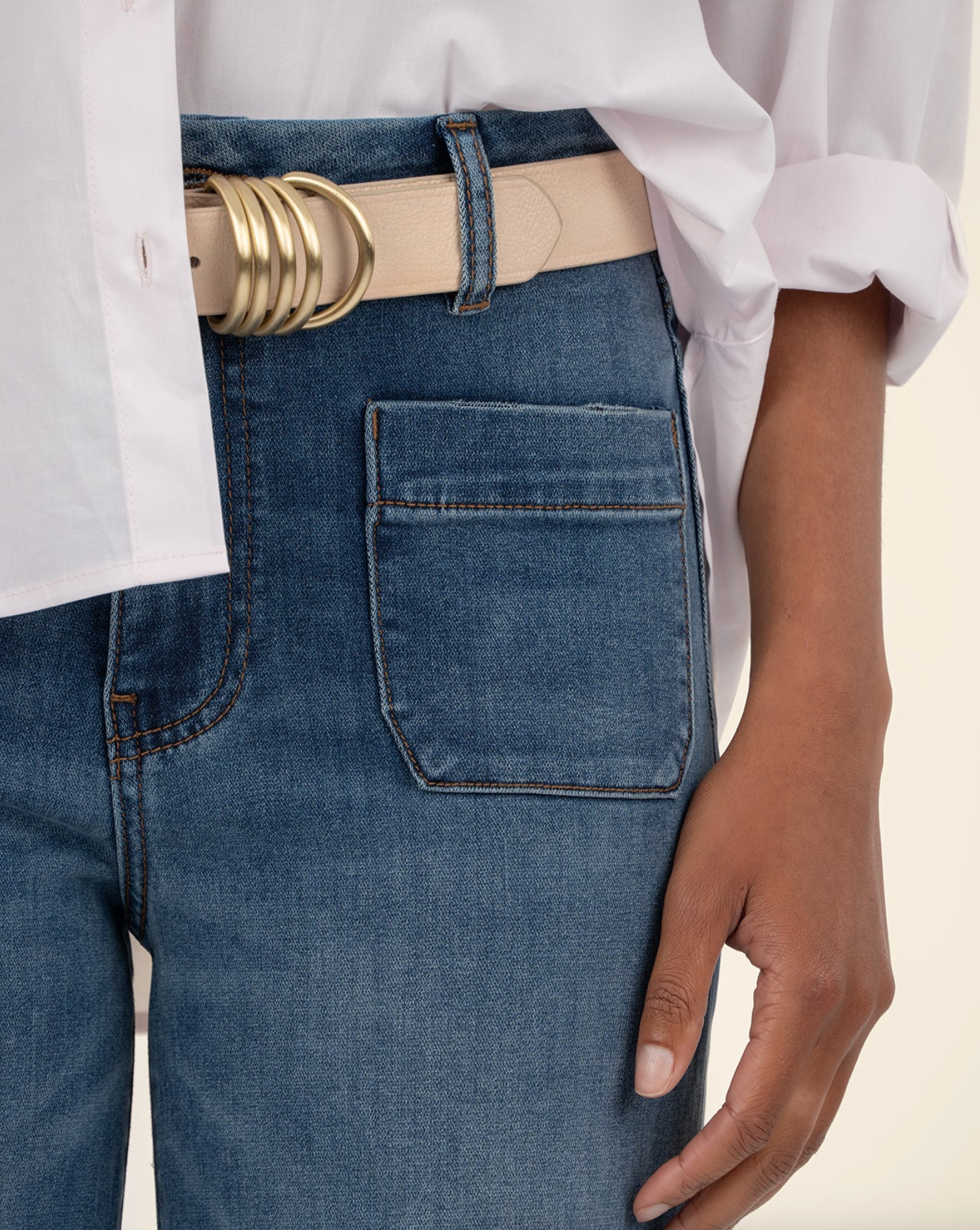 Meg HighRise Wide Leg Patch Pockets