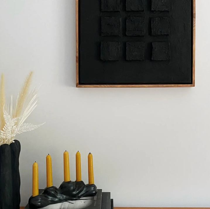 Textured plaster canvas with frame ( has to be pre-ordered )