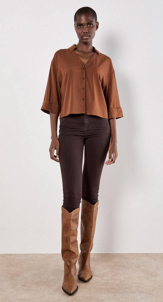 Open Collar Boxy Shirt