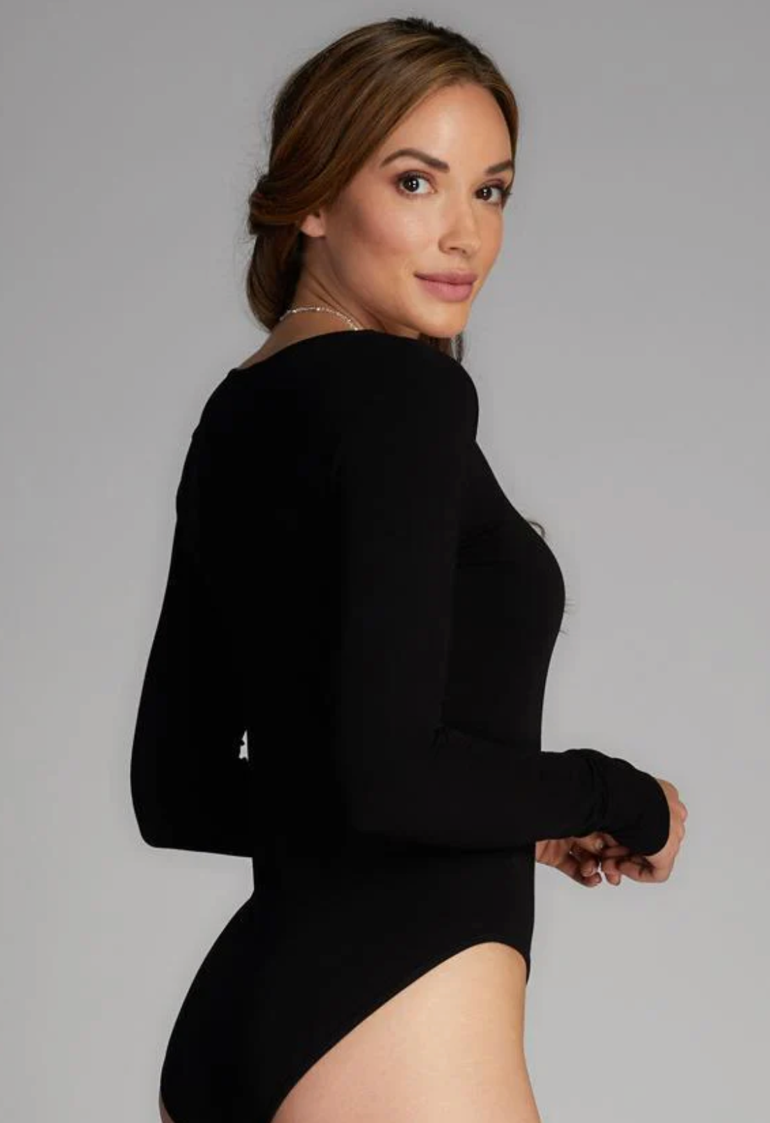 V-Neck Body Suit Black O/S