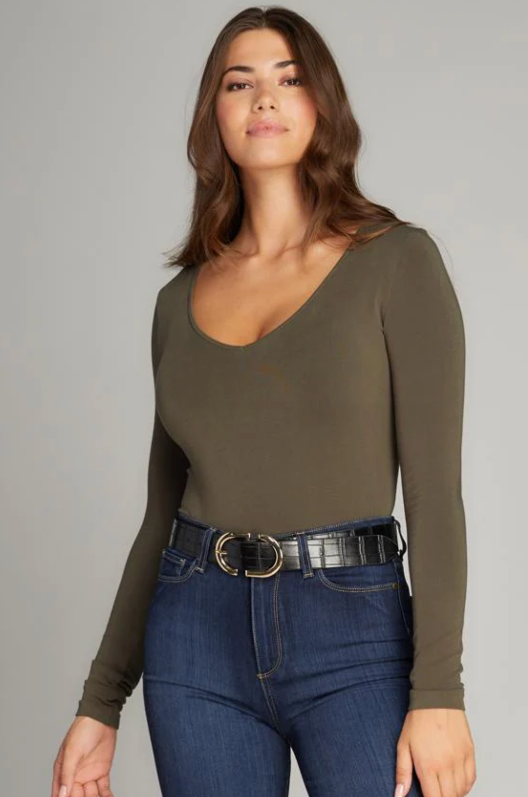 V-Neck Body Suit Black O/S