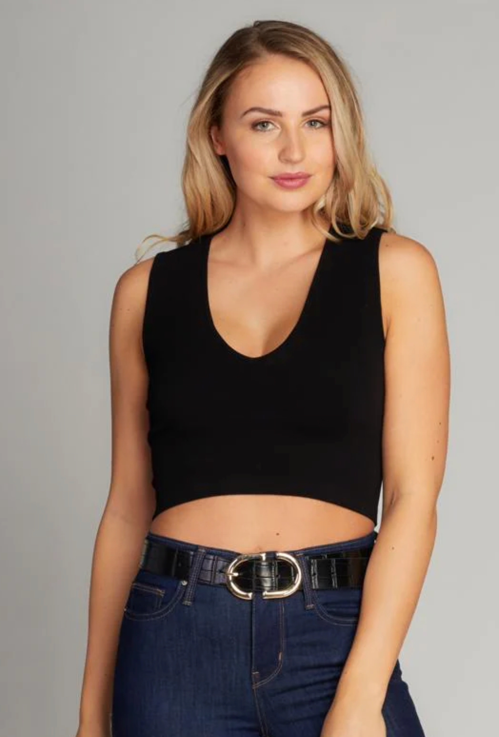 Deep V-Rib Top