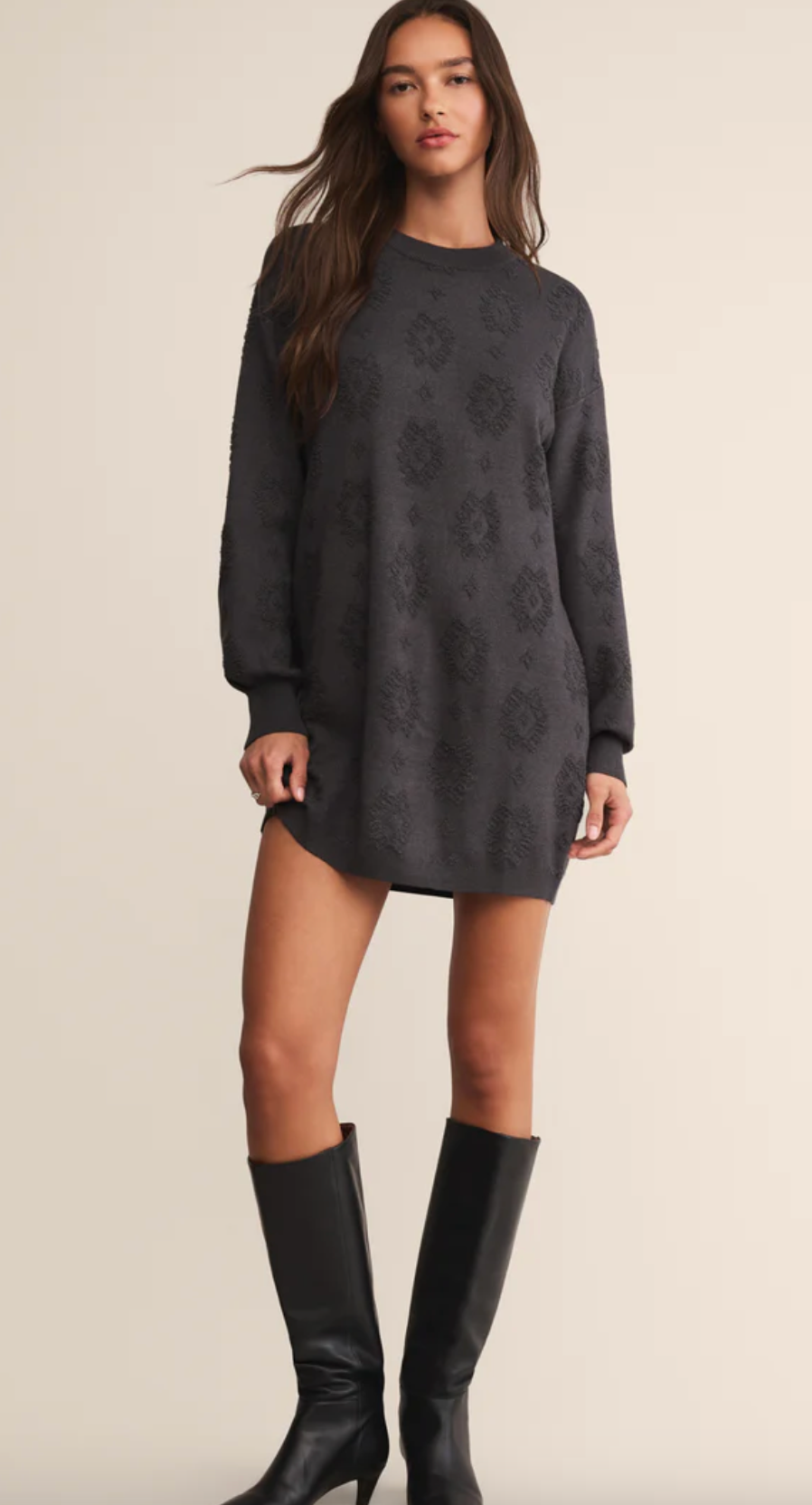 AMINA JACQUARD SWEATER DRESS