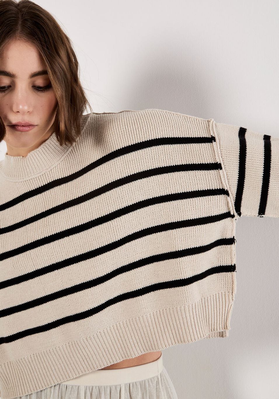 Stripe Drop Shoulder Oversized Jumper