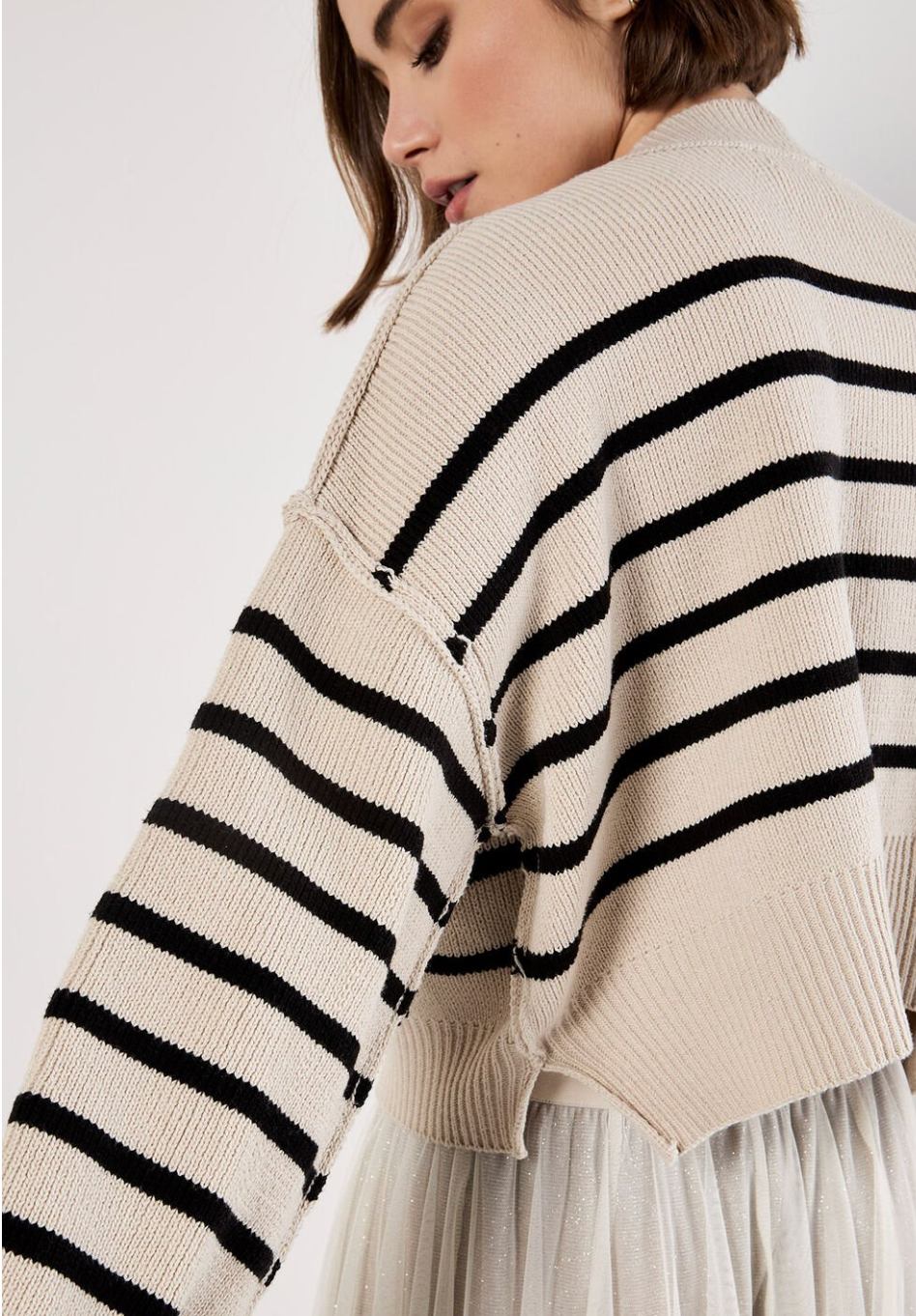 Stripe Drop Shoulder Oversized Jumper