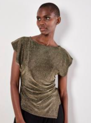 Sparkle Side Ruched Wrap Top