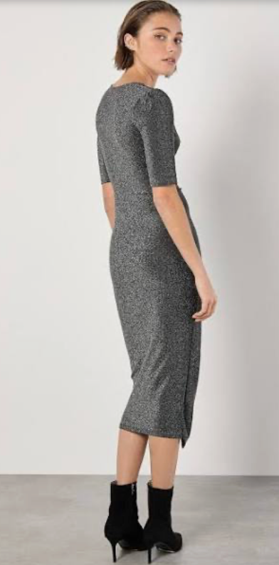 Foil Sparkle Side Ruched Dress