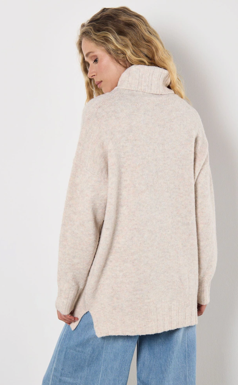 Oversized Roll Neck Tunic Sweater