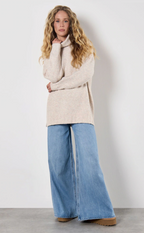 Oversized Roll Neck Tunic Sweater