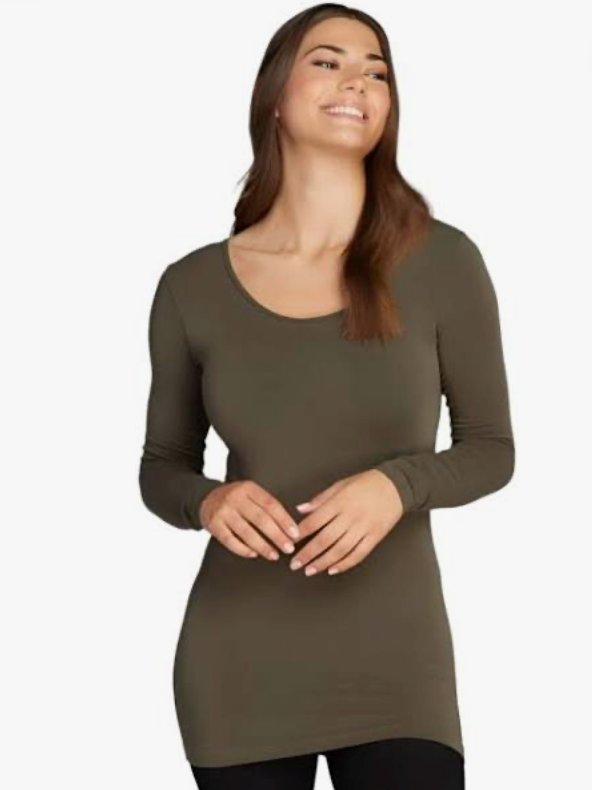 Long Sleeve Scoop Neck O/S