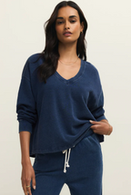 Delphine Knit Denim Sweatshirt