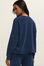 Delphine Knit Denim Sweatshirt