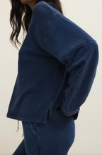 Delphine Knit Denim Sweatshirt
