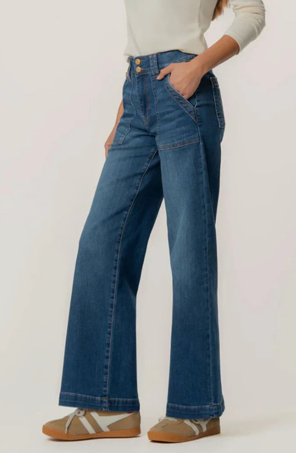 Jodi High Rise Straight Leg Porkchop Frt. Pkts.