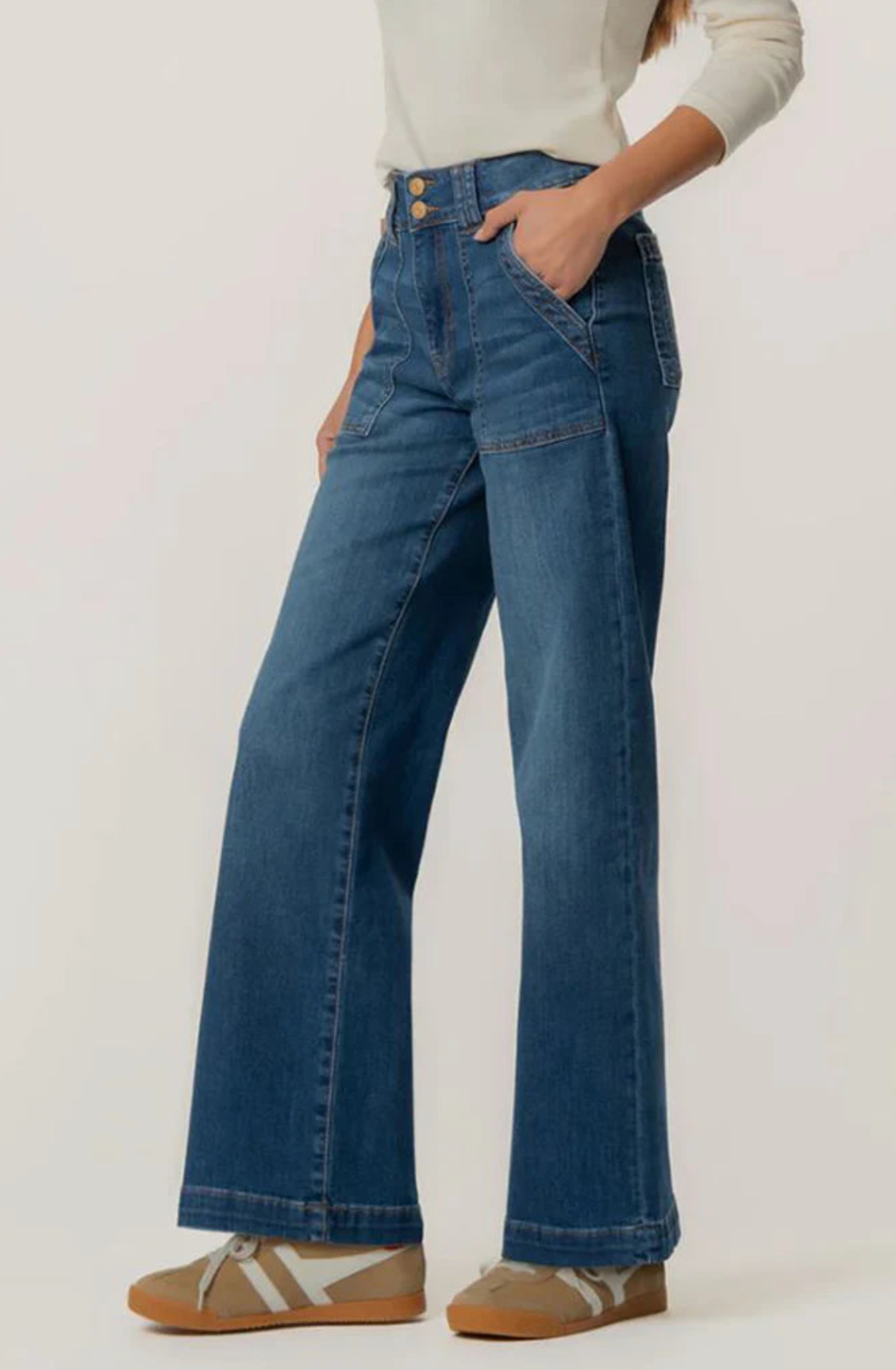 Jodi High Rise Straight Leg Porkchop Frt. Pkts.