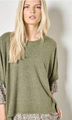 Waffle Hanky Hem Oversized Tee