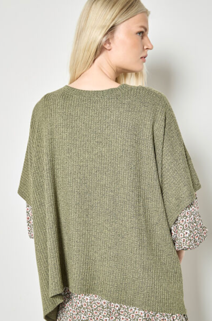 Waffle Hanky Hem Oversized Tee