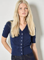 Self Square Stripe Cutsie Cardi