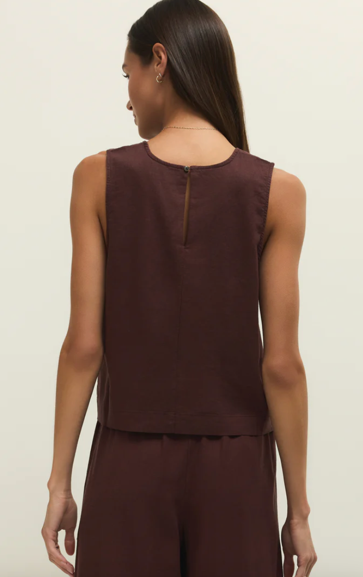 Sloane Linen Cropped Tank