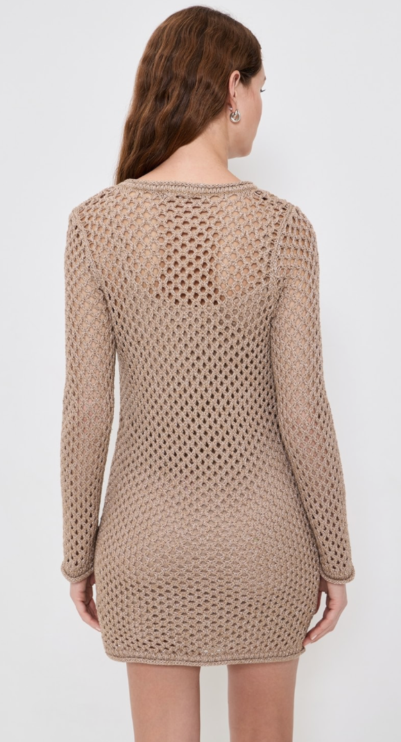 Z Supply Calabria Shimmer Dress | Tan | Size XL