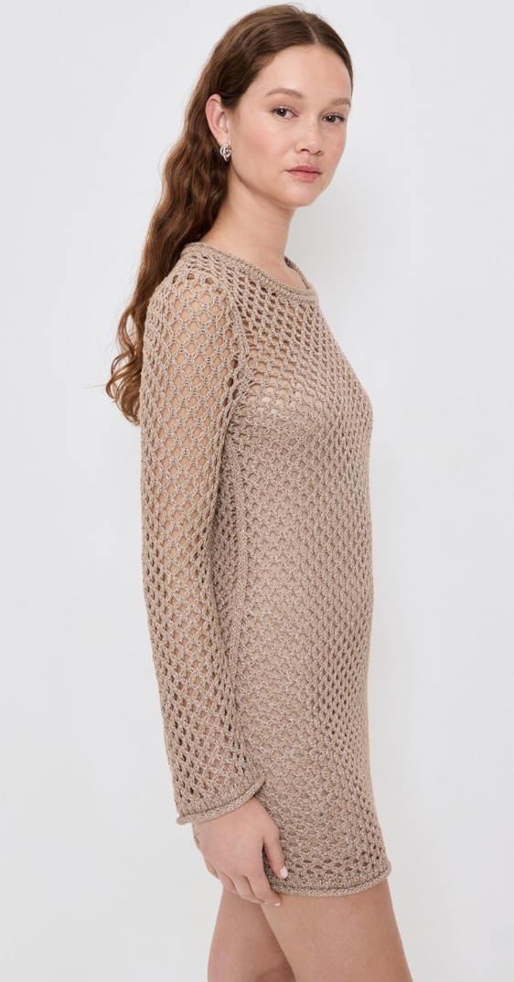 Z Supply Calabria Shimmer Dress | Tan | Size XL