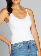 Bamboo Tank with Lace Trim