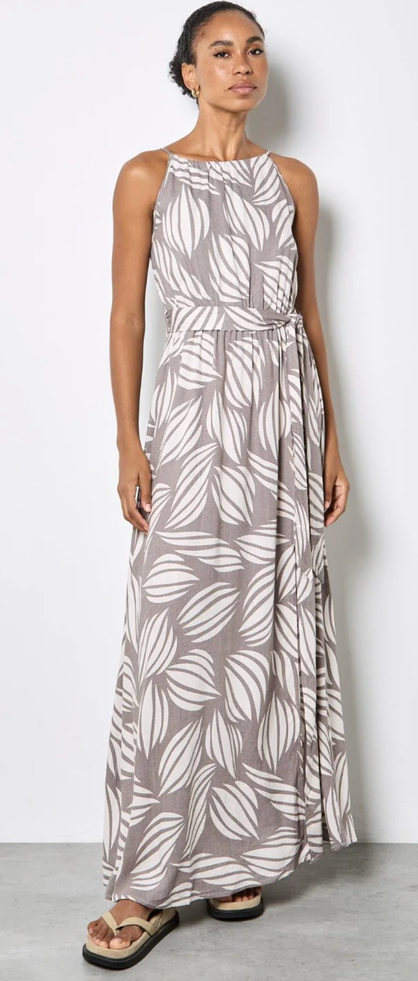 Apricot - Oversized shell high neck maxi dress