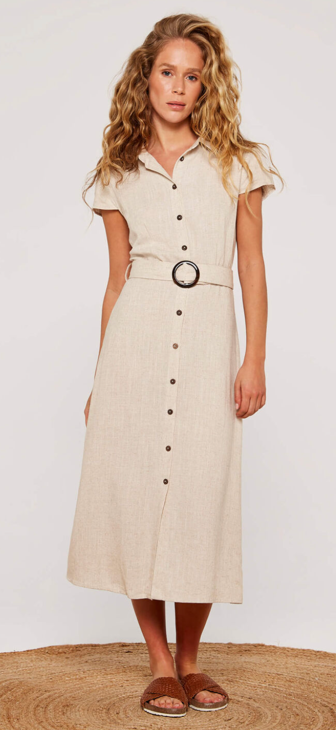 Apricot - S/Less belted shirt midi dress