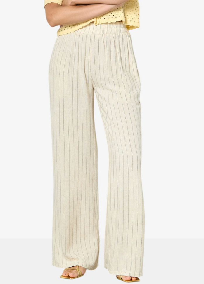 Apricot - Pinstripe Linen Trouser