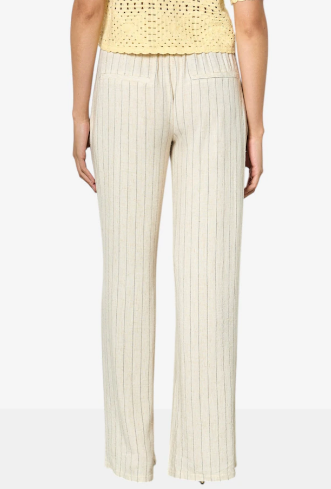 Apricot - Pinstripe Linen Trouser