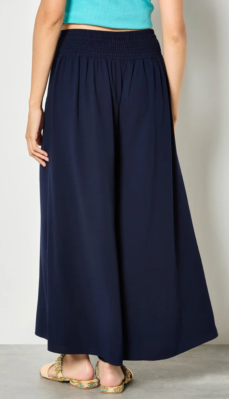 Apricot - Big Waistband Fluid Wide Leg Trouser