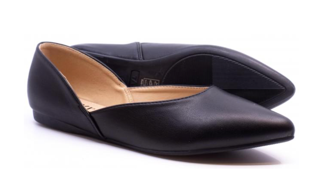 Alexia-05 Pointed Toe Faux Leather Flats
