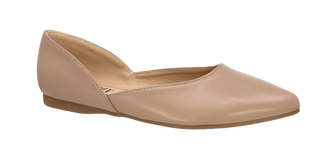Alexia-05 Pointed Toe Faux Leather Flats