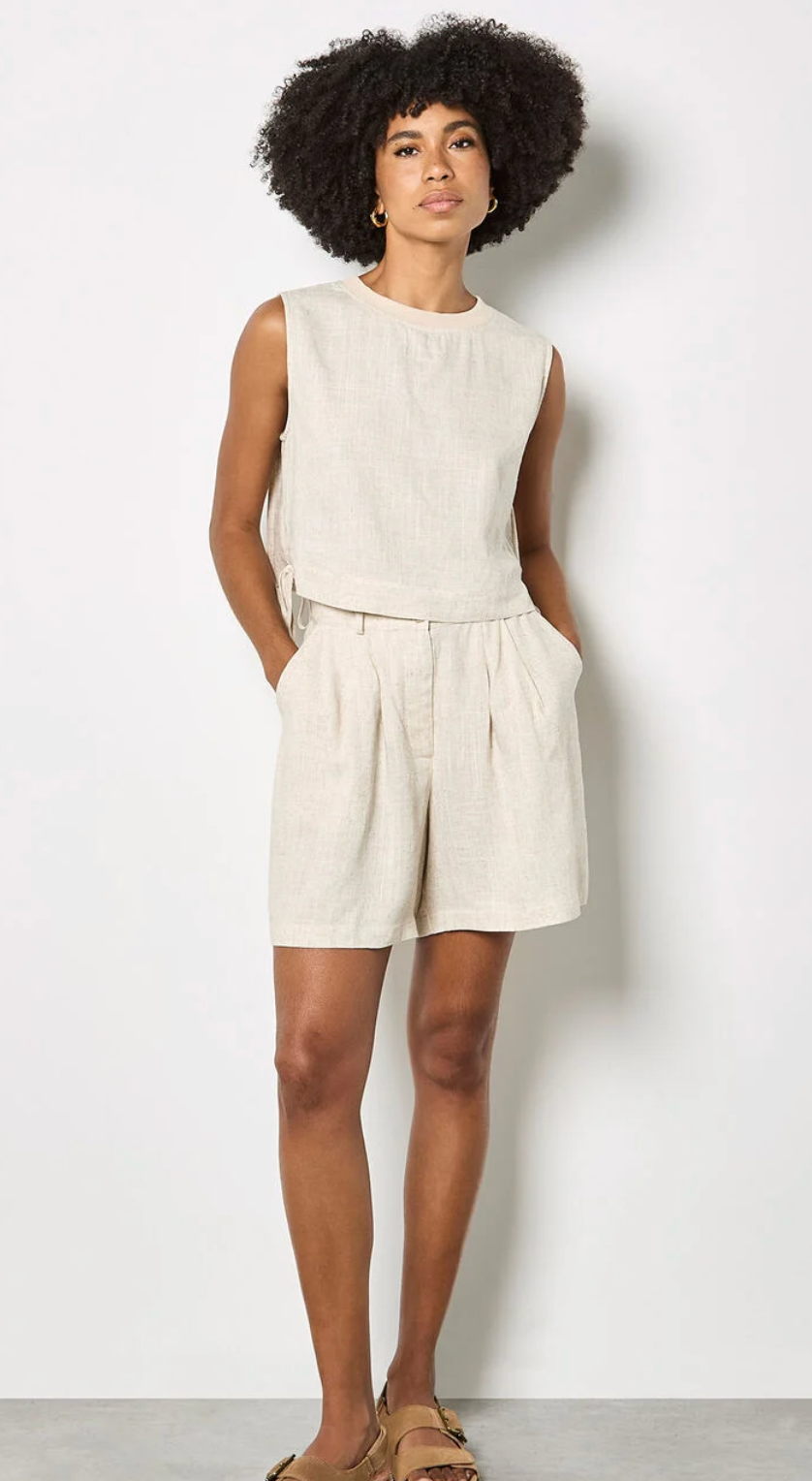 Apricot - Pleated Detail Short