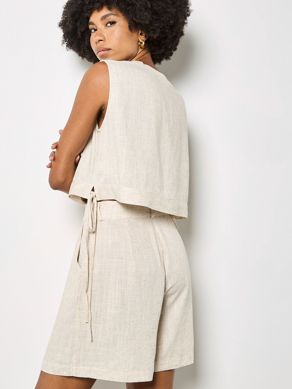 Apricot - Pleated Detail Short