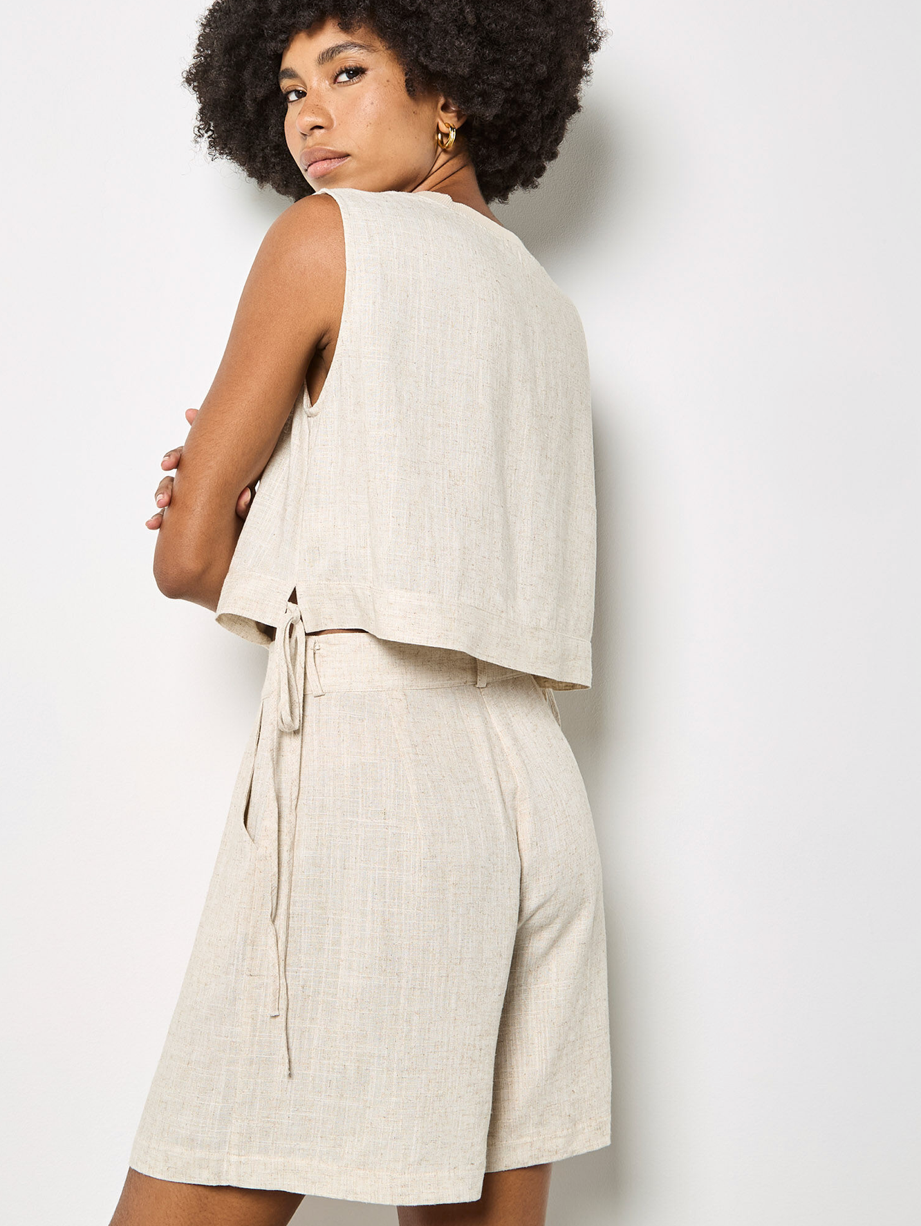 Apricot - Pleated Detail Short
