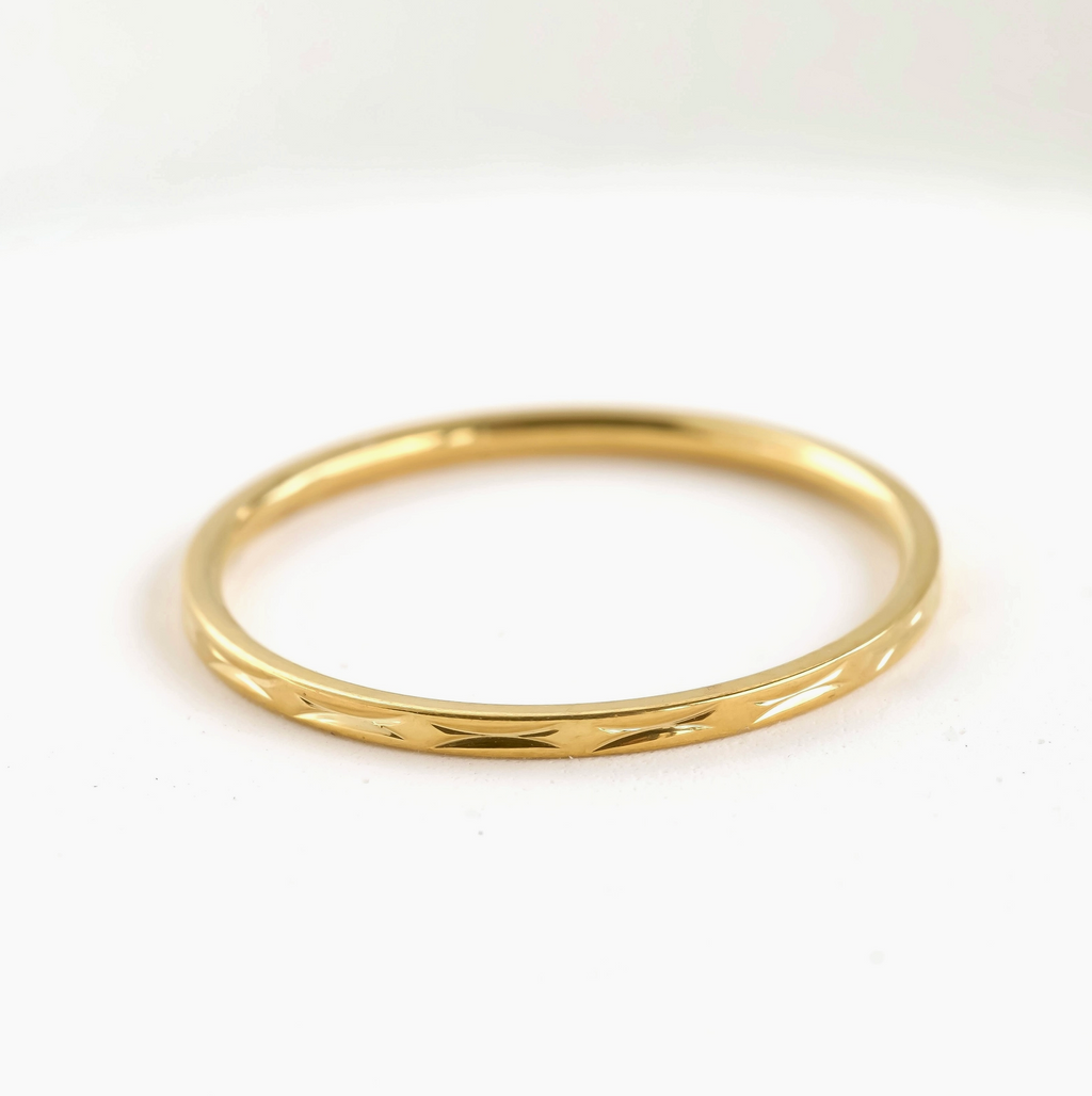 Blueyejewelry - Minimalist Gold Stacking Rings - Waterproof Stainless Steel