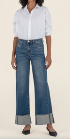 Meg High Rise Fab Ab Wide Leg Roll Up