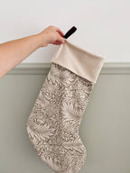 Sage Green Floral Luxury Velvet-Lined Christmas Stocking