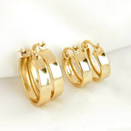 Wide Polished Hoops - Solid 925  Hoop Earrings