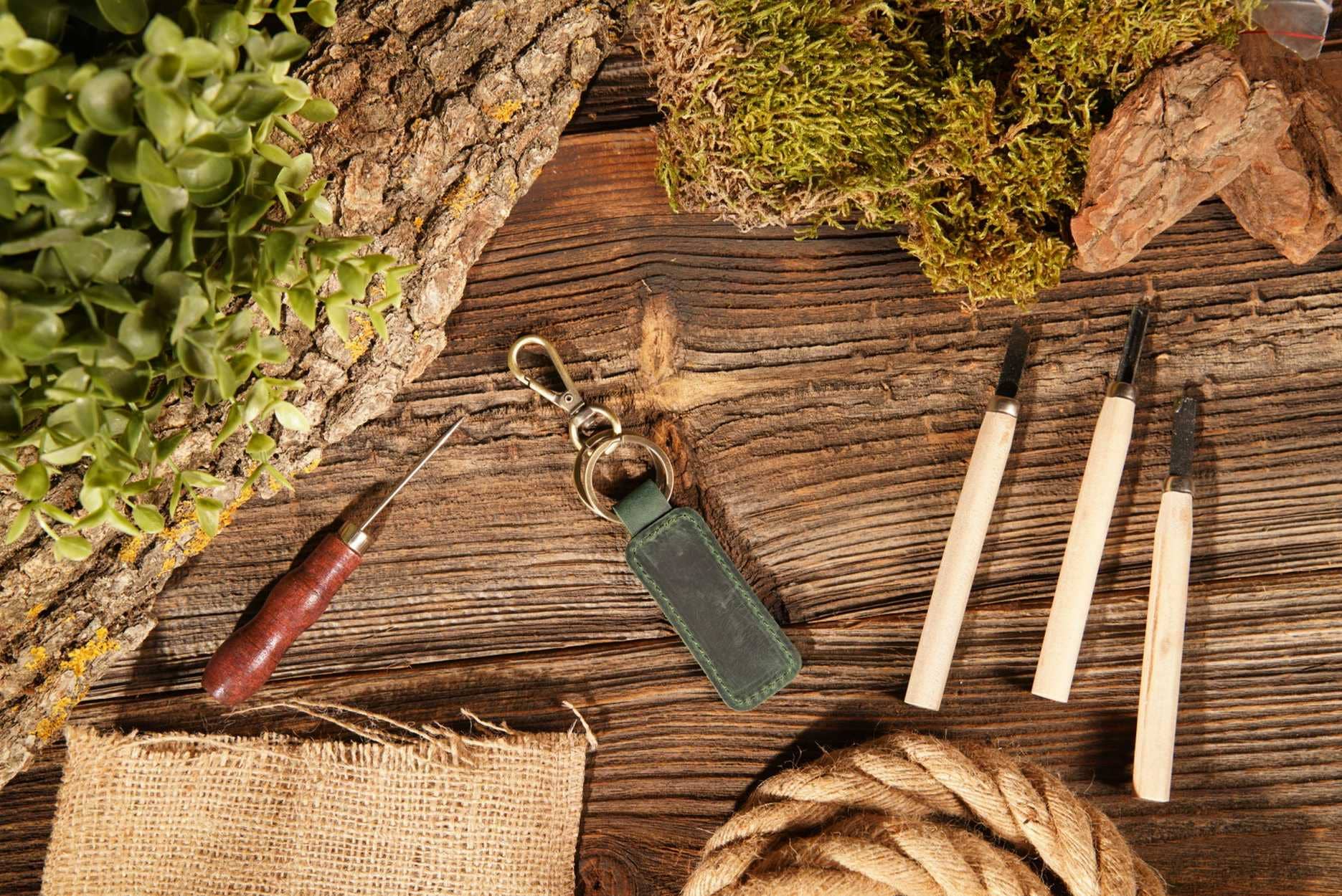 Leather Keychain, Genuine Leather Keychain